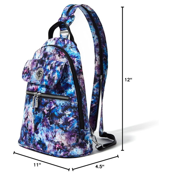 Baggallini Naples Convertible Small Daypack Sling Crossbody, Midnight Blossom One Size