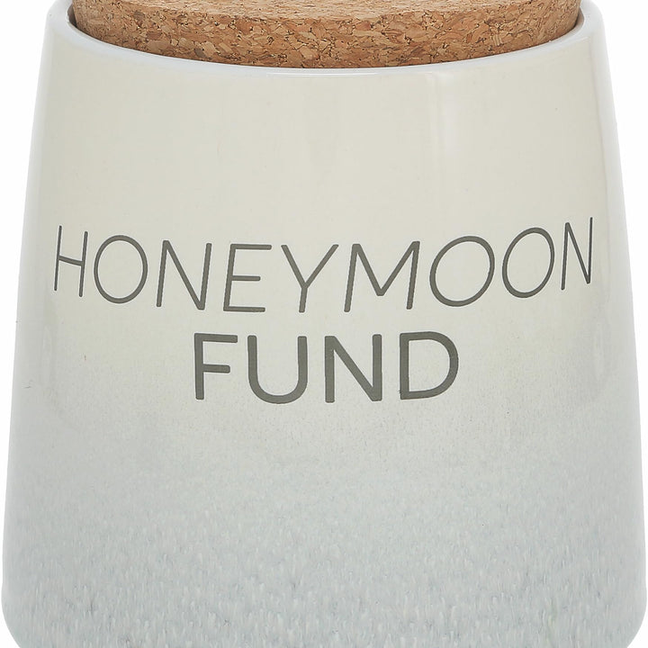 Pavilion - Honeymoon Fund 6.5-inch Unique Ceramic Piggy Bank Savings Bank Money Jar with Cork Base and Cork Lid, Ombre Gray 78620