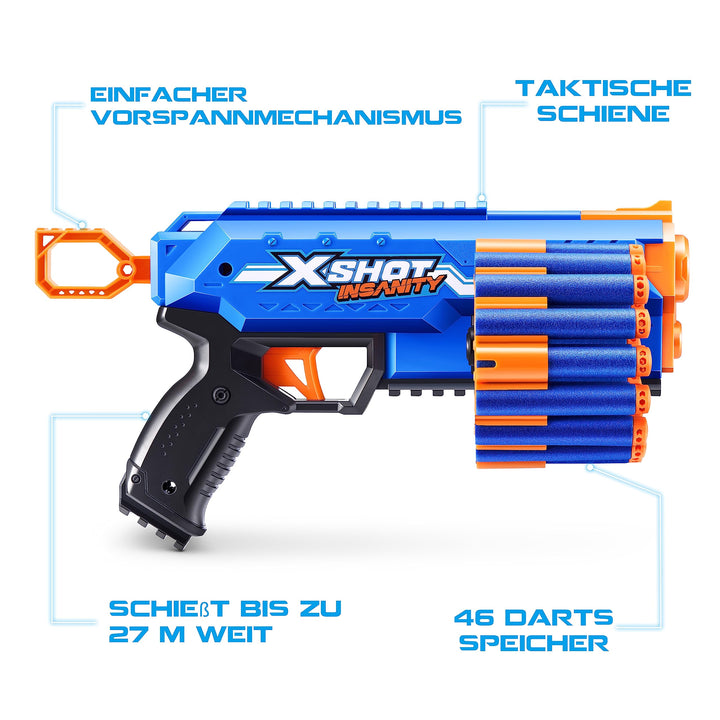 X-Shot Insanity Manic Blaster Dual Pack by ZURU with 48 Darts, Air Pocket Technology Darts and Dart Storage, Outdoor Toy for Boys and Girls, Teens and Adults