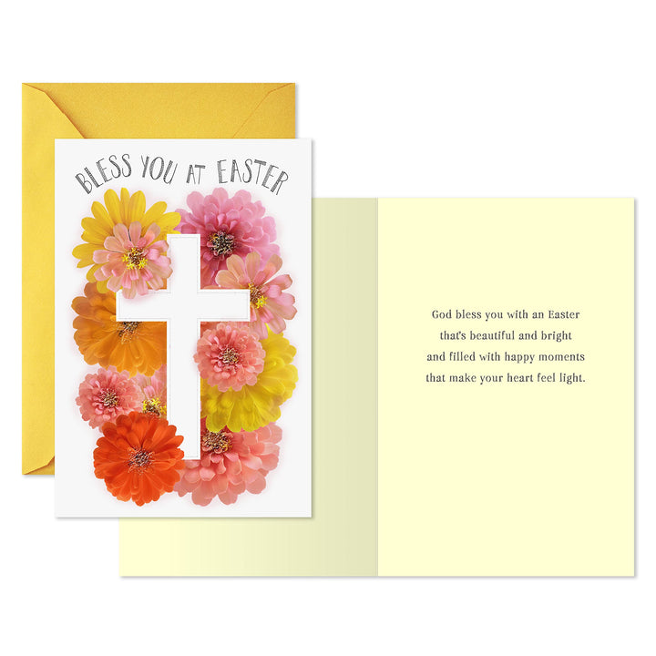 DaySpring Pack of Religious Easter Cards, Bless You (4 Cards with Envelopes) Bless You Cross, 4 Religious Cards with Envelopes