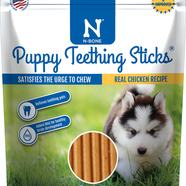 N-Bone Puppy Teething Sticks Peanut Butter Flavor, 3.74-oz Bag 3.7 Ounce (Pack of 1)