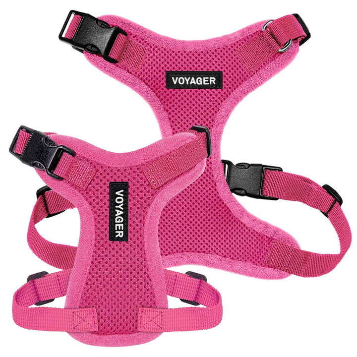 Voyager Step-in Lock Pet Harness - All Weather Mesh, Adjustable Step in Harness for Cats and Dogs by Best Pet Supplies - Fuchsia, L