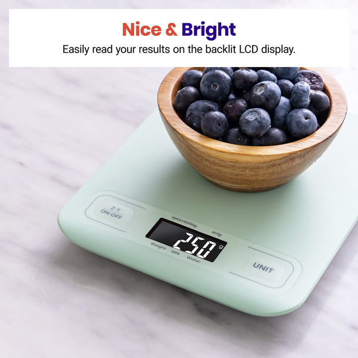 Etekcity Food Kitchen Scale, Digital Grams and Ounces for Weight Loss, Baking, Cooking, Keto and Meal Prep, LCD Display, Medium, Green