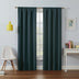 Eclipse Kendall Modern Blackout Thermal Rod Pocket Window Curtain, Insulating & Noise Reducing Curtains for Bedroom or Living Room (1 Panel), 84 in Long x 42 in Wide, Teal 84" x 42" Green Solid