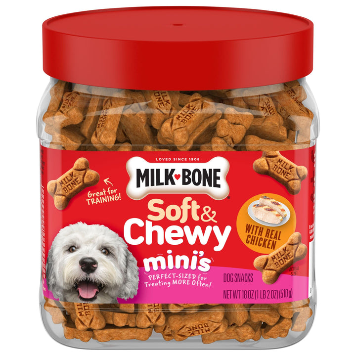 Milk-Bone Soft & Chewy Mini’s Dog Treats, Chicken, 18 Ounce Mini's: Chicken 18 Ounce (Pack of 1)