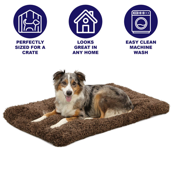 Midwest Homes for Pets Deluxe Dog Beds | Super Plush Dog & Cat Beds Ideal for Dog Crates | Machine Wash & Dryer Friendly, 1-Year Warranty, Cocoa, 36-Inch 35.0"L x 23.0"W x 3.0"Th