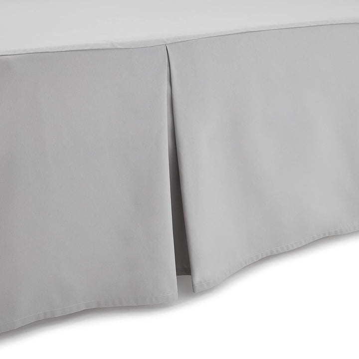 Basics Lightweight Pleated Bed Skirt, Full, Light Grey