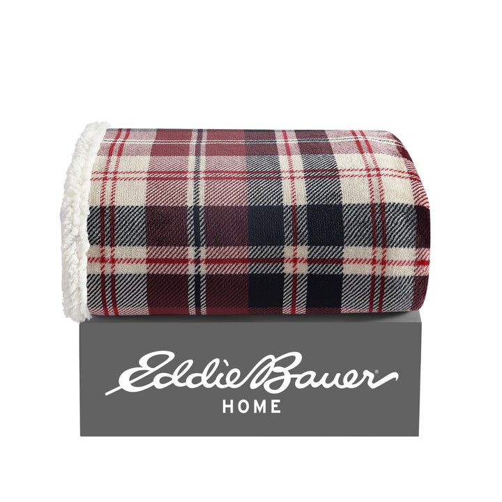 Eddie Bauer - Throw Blanket, Super Soft Reversible Sherpa Fleece Bedding, Ideal Christmas & White Elephant Gifts, Cozy Plaid Throw Blankets for Couch (Elk Stance Grey, Throw) Elk Stance Grey/White Animal