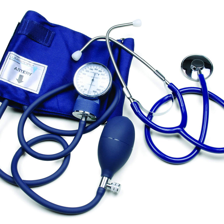 Lumiscope Blood Pressure Kit with Aneroid Sphygmomanometer and Stethoscope - Manual BP Monitor with Adult Cuff, 100-019