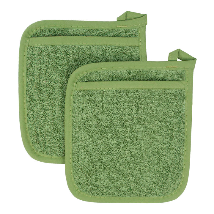 Ritz Terry Pocket Mitt & Hot Pad: Unparalleled Heat Resistant, Durable 100% Cotton – Ergonomically Designed for Optimal Grip – Easy-Care Machine Washable, Perfect for Your Kitchen – Cactus Green, 2-Pk Pocket Mitt -- 2 pk