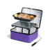 HOTLOGIC Mini Portable Electric Lunch Box Food Heater - Innovative Food Warmer and Heated Lunch Box for Adults Car/Home - Easily Cook, Reheat, and Keep Your Food Warm - Purple (12V)