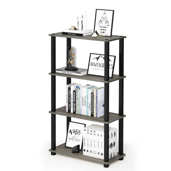 Furinno Turn-N-Tube 5-Tier Multipurpose Shelf / Display Rack / Storage Shelf / Bookshelf, Classic Tubes, Sonoma Oak/White 5-Tier Classic Tube