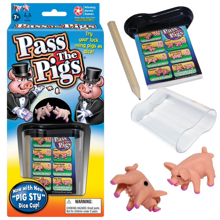 Pass The Pigs by Winning Moves Games USA, a Hilarious Pig Dice Game, Family Favorite for Over 40 Years, for 2 or more Players, Ages 7+ (1046) Pass The Pigs