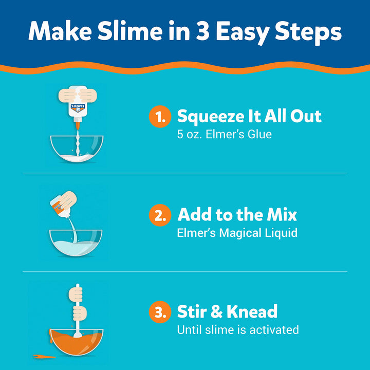 Elmer's Magical Liquid Slime Activator Solution, Updated Formula for Double Slime Output, Safe and Washable, 1 Quart Clear