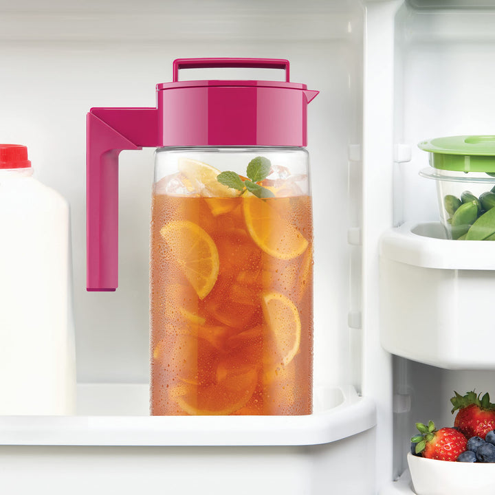 Takeya 2 Qt BPA Free Airtight Pitchers with Lids, Raspberry and Blueberry