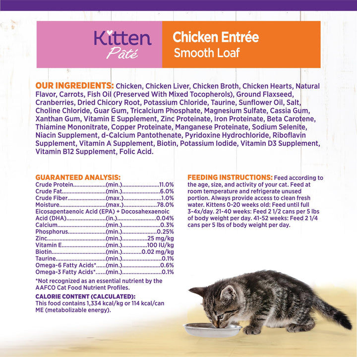 Wellness Complete Health Grain-Free Wet Canned Kitten Food, Natural Ingredients, Made with Real Meat, All Breeds, Smooth Pate (Kitten, Whitefish, 5.5-Ounce Can, Pack of 24) Whitefish & Tuna 5.5 Ounce (Pack of 24)