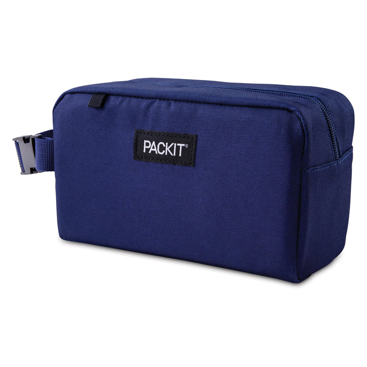 PackIt® Freezable Snack Box, True Blue, Built with EcoFreeze® Technology, Collapsible, Reusable, Zip Closure with Buckle Handle, Designed For Work Snacks, Fresh Snacks On the Go, Adults, and All Ages