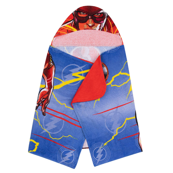 Franco WB The Flash Movie DC Comics Kids Bath/Pool/Beach Soft Cotton Terry Hooded Towel Wrap, 24 in x 50 in