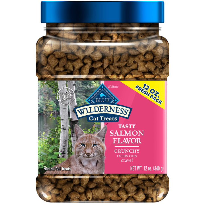 Blue Buffalo Wilderness Crunchy Cat Treats, Salmon 12-oz Tub 12 Ounce (Pack of 1)