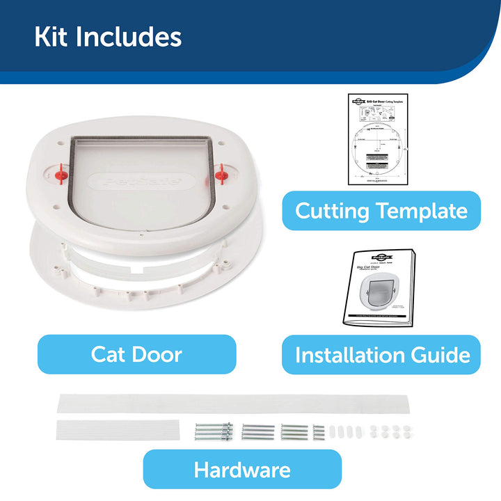 PetSafe Exterior / Interior Cat Door: Staywell Big Cat 4-Way Locking Pet Door Flap for Large Cats- Tinted Privacy Door- Weatherproof, Durable Door Frame- DIY Easy Install with Hardware Kit Included Big Cat Door