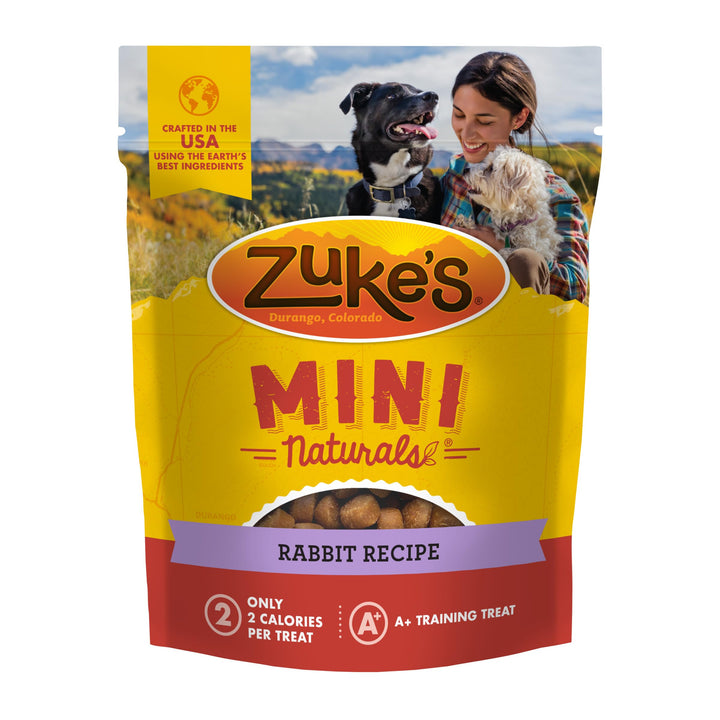 Zukes Mini Naturals Soft And Chewy Dog Treats For Training Pouch, Natural Treat Bites With Rabbit Recipe - 16.0 OZ Bag