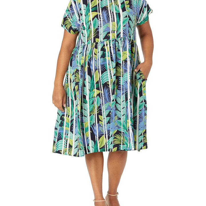 Women's Plus Size Dress Doll Up PRT 14 Plus Oasis Leaf