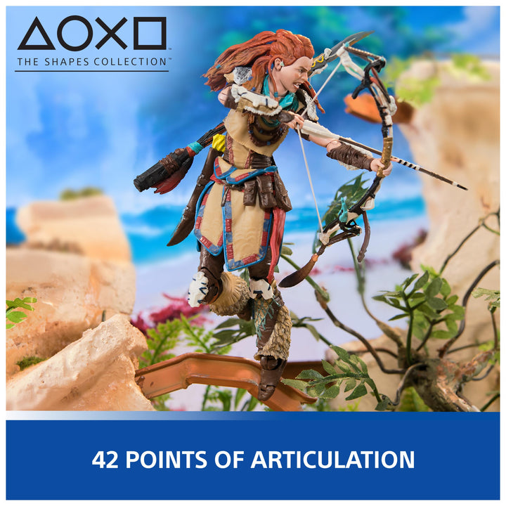 PlayStation Horizon Forbidden West, Deluxe 6” Aloy Action Figure with 15 Accessories, The Shapes Collection, for PS5 Fans & Collectors Ages 17+ 6" Aloy Figure