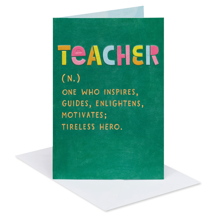 American Greetings Thank You Card for Teacher (Tireless Hero) Tireless Hero