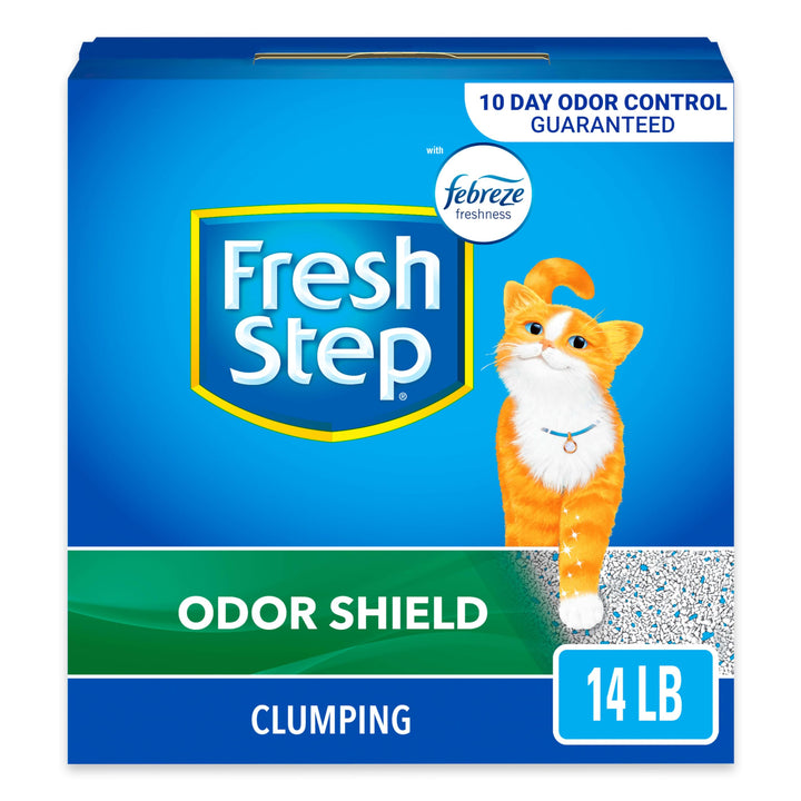 Fresh Step Clumping Cat Litter Multi-Cat Extra Strength Formula With Febreze Freshness, Multi Cat Litter With Ammonia Block Technology, 14 lb. Box