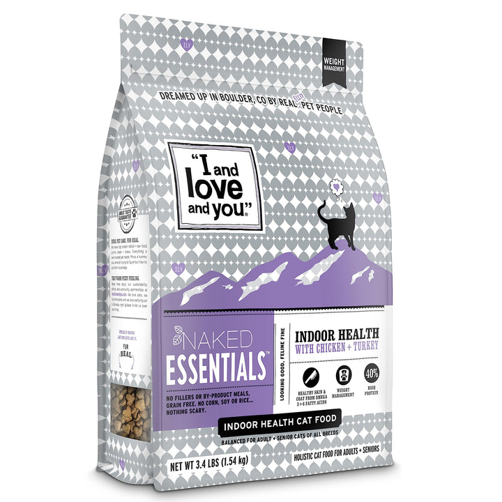 I and love and you Naked Essentials Dry Cat Food - Chicken + Duck - Grain Free, Real Meat, No Fillers, Prebiotics + Probiotics, 11lb Bag Chicken and Duck 11 Pound (Pack of 1)