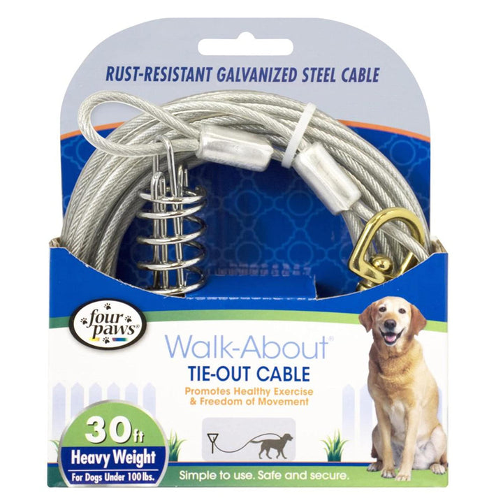 Four Paws Heavy Weight Tie Out Cable Silver 30 Feet