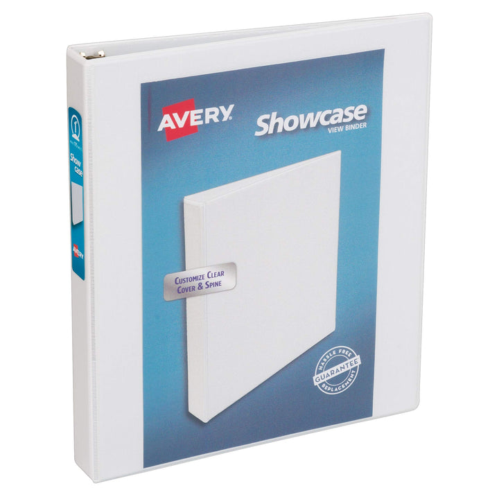 Avery Economy Showcase View Binder, 1 Inch Slant Rings, 1 White Binder (19601) 1" 1 Pack