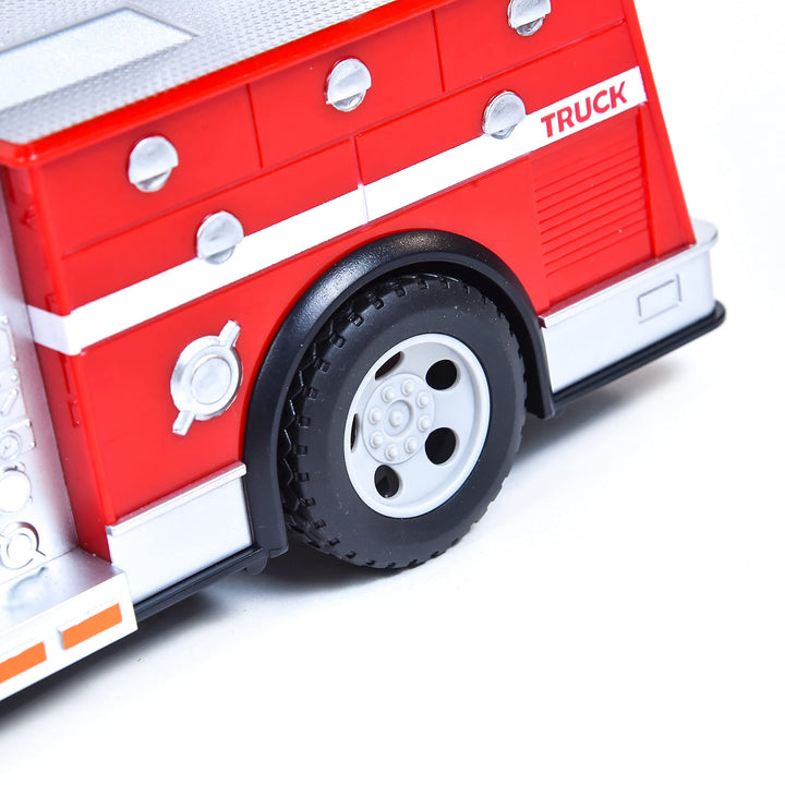 Sunny Days Entertainment Maxx Action 12 Large Fire Truck  Lights and Sounds Vehicle with Extendable Ladder | Motorized Drive and Soft Grip Tires | Red Firetruck Toys for Kids 3-8