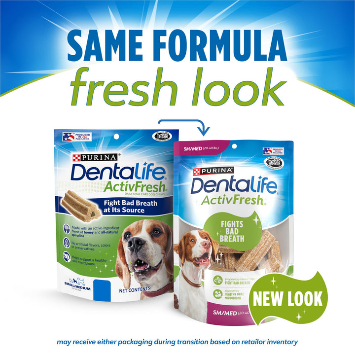 Purina DentaLife ActivFresh Chicken Flavor Small/Medium Breed Adult Dog Dental Chews  15.5 oz Pouch (21ct) - 21 ct. Pouch