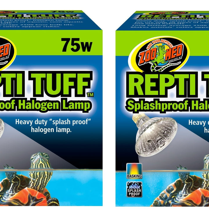 Zoo Med (2 Pack) Repti Tuff Splashproof Halogen Lamps 75 Watts