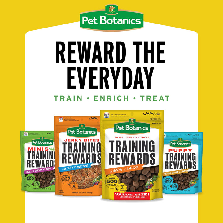 Pet Botanics 4 oz. Pouch Training Reward Mini Soft & Chewy, Duck and Bacon Flavor, with 200 Treats Per Bag, The Choice of Top Trainers Grain Free Duck & Bacon 4 Ounce (Pack of 1)