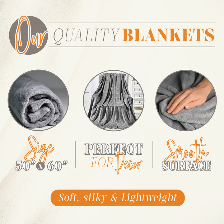 Elegant Comfort Lightweight Throw Blanket- Halloween Themed, Soft, Cozy and Plush- Perfect for Lounging This Spooky Season, 50 x 60 inches, Skull & Bones Skull Bones