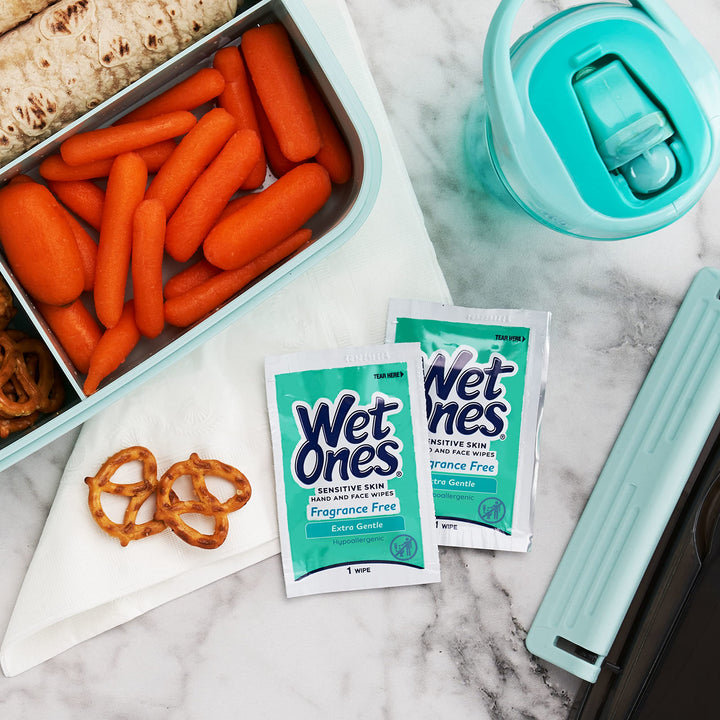 Wet Ones Hand and Face Wipes Singles,?Unscented Wipes for Sensitive Skin | Individual Wipes, Hand Wipes Individually Wrapped?| 24 ct. (6 pack)