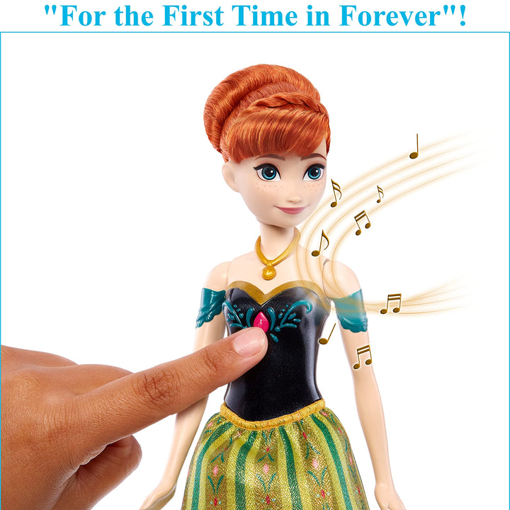 Mattel Disney Frozen Toys, Singing Anna Doll with Signature Clothing, Sings “For the First Time in Forever” from the Movie Frozen