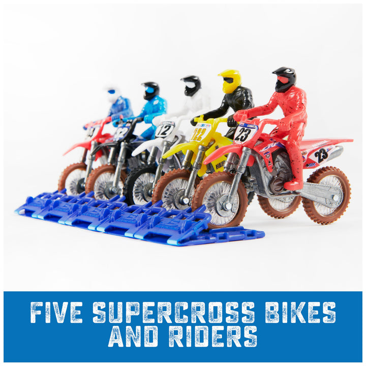 Authentic 5-Pack of 1:24 Scale Die-Cast Motorcycles with Rider Figure, Toy Moto Bike for Kids and Collectors Ages 3 and up