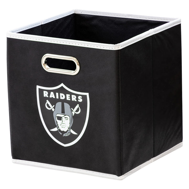 Franklin Sports NFL Storage Bins - Collapsible Cube Container + Storage Basket - NFL Office, Bedroom + Living Room Décor - 11"x11" Las Vegas Raiders