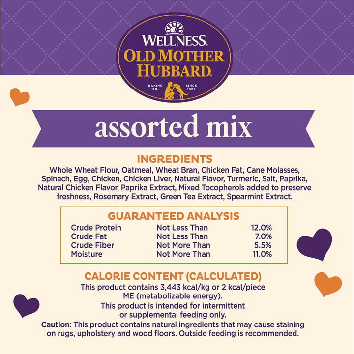 Wellness Old Mother Hubbard Training Bitz Assorted Mix Natural Oven-Baked Biscuits Dog Treats, 8 Ounce Bag