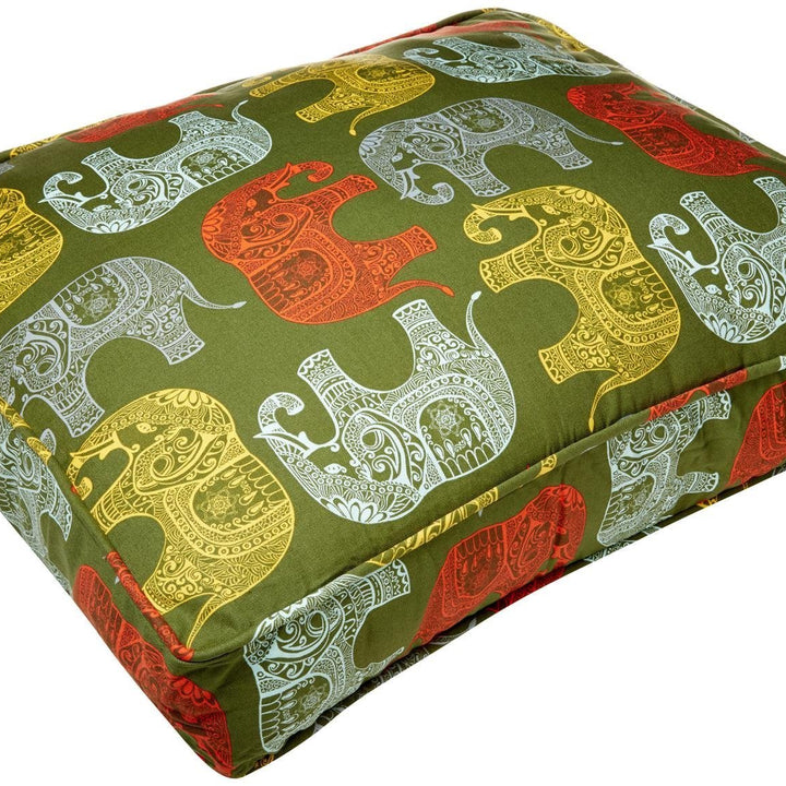 Molly Mutt Washable Dog Bed Cover, Cotton Dog Bed Cover, Dog Bed Cover, Small, Elephant Parade, dd63a