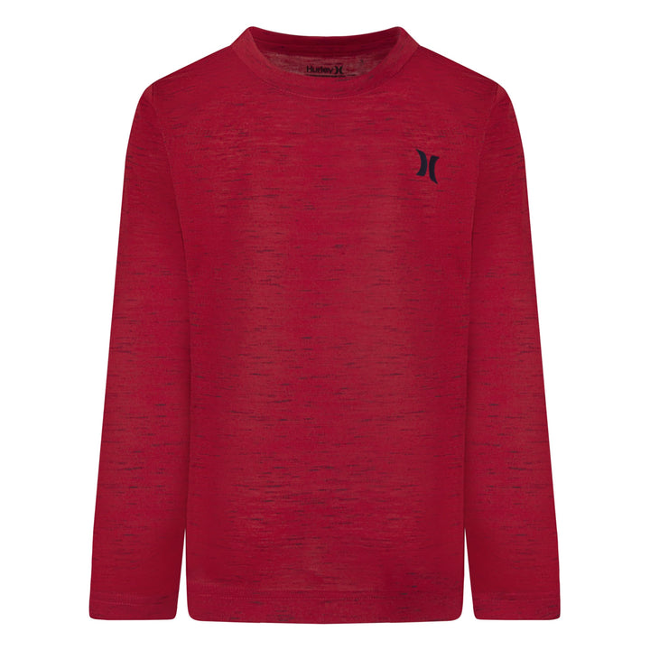 Hurley Boys' Long Sleeve Soft Basic Cloud Slub T-Shirt 6 Gym Red