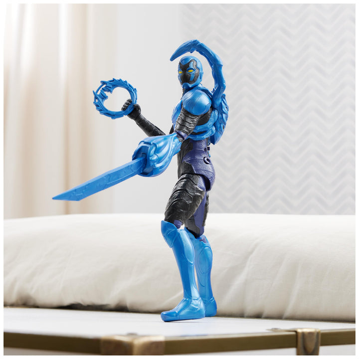 DC Comics, Battle-Mode Blue Beetle Action Figure, 12-inch, Lights & Sounds, Easy to Pose, Movie Superhero Kids Toys for Boys & Girls, Ages 4+ Medium