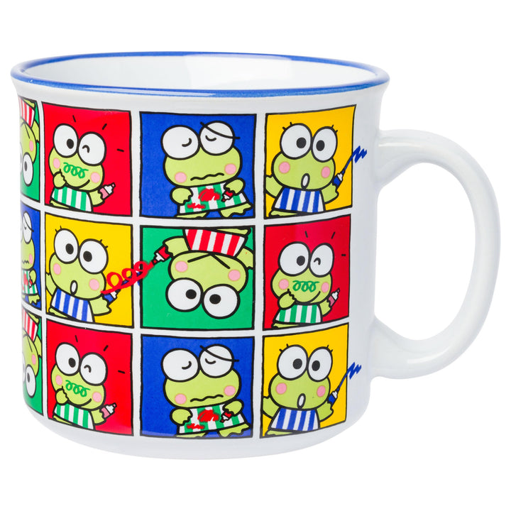 Silver Buffalo Sanrio Hello Kitty and Friends Keroppi Poses Grid Ceramic Camper Mug, 20 Ounces Keroppi Color Doodle