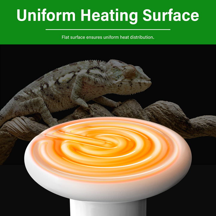 HealSmart Reptile Heat Lamp Bulb Ceramic Heat Emitter 150W No Light Emitting Brooder Coop Heater for Amphibian Pet & Incubating Chicken, White 2 Pack