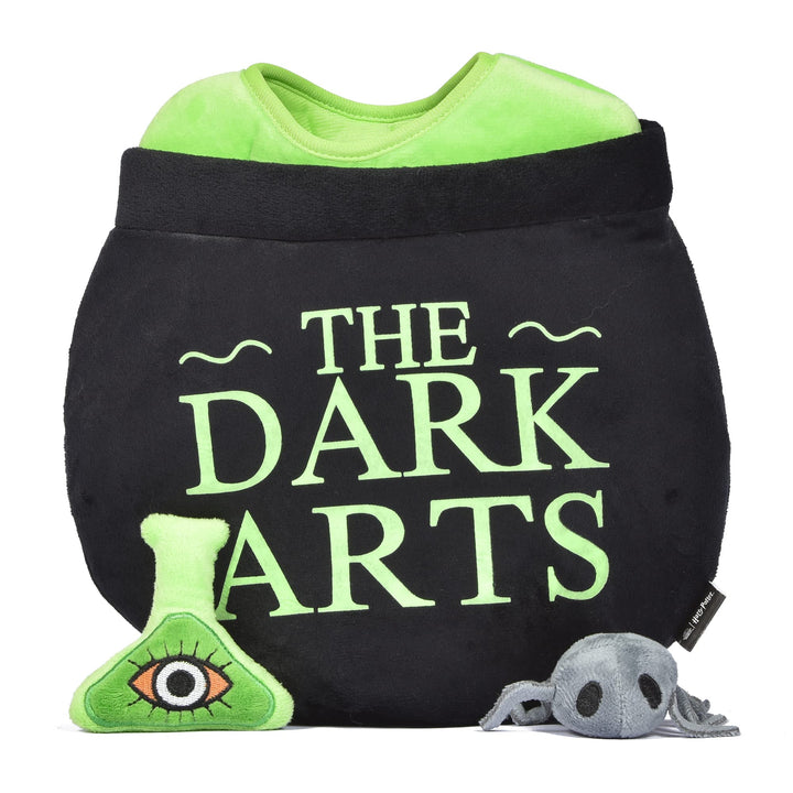 Harry Potter 10" Dark Arts Potion Burrow Toy Dog Toy Dark Arts Cauldron with Plush Removable Parts Dark Arts Cauldron, Potion, and Spider Toys for Dogs 10 inch