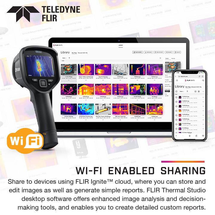 FLIR E8 Pro - Commercial Thermal Imaging Camera with Wifi. High Resolution Infrared Cameara with FLIR Ignite Cloud E8 Pro WiFi