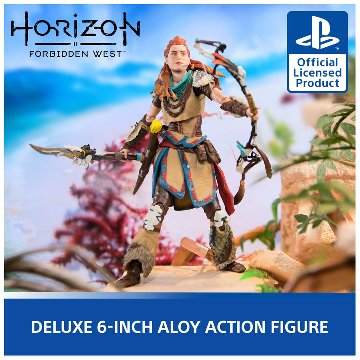 PlayStation Horizon Forbidden West, Deluxe 6” Aloy Action Figure with 15 Accessories, The Shapes Collection, for PS5 Fans & Collectors Ages 17+ 6" Aloy Figure